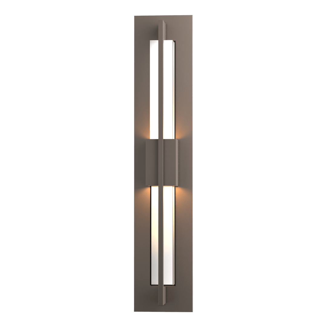 Hubbardton Forge Double Axis Small LED Outdoor Sconce Outdoor Wall Lights Hubbardton Forge Coastal Dark Smoke Clear Glass (ZM)