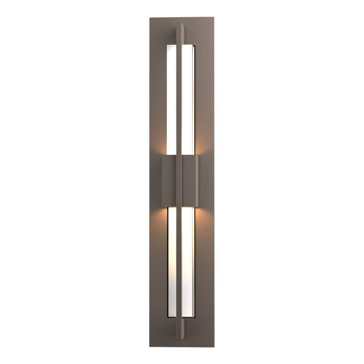 Hubbardton Forge Double Axis Small LED Outdoor Sconce Outdoor Wall Lights Hubbardton Forge Coastal Dark Smoke Clear Glass (ZM)