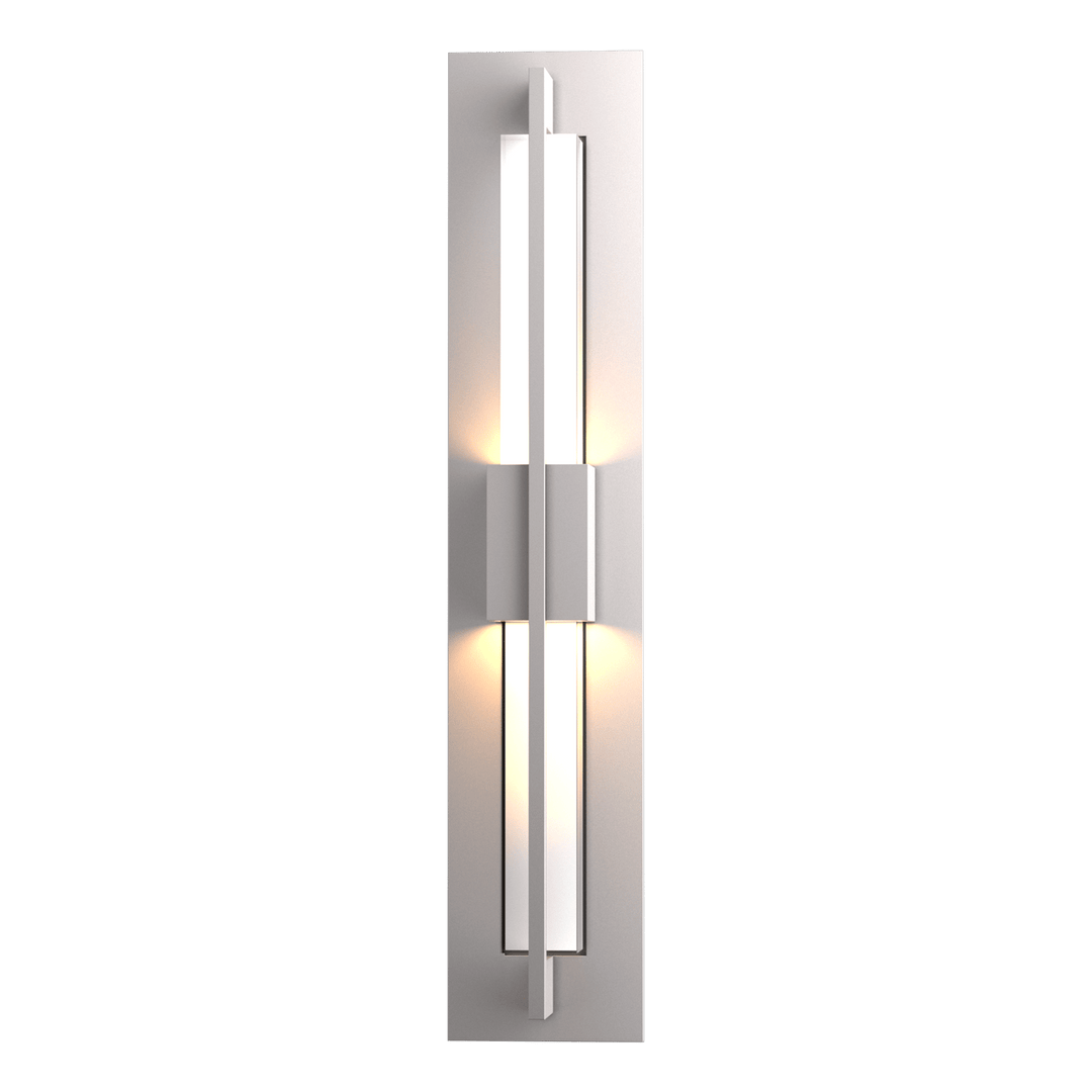Hubbardton Forge Double Axis Small LED Outdoor Sconce Outdoor Wall Lights Hubbardton Forge Coastal Burnished Steel Clear Glass (ZM)