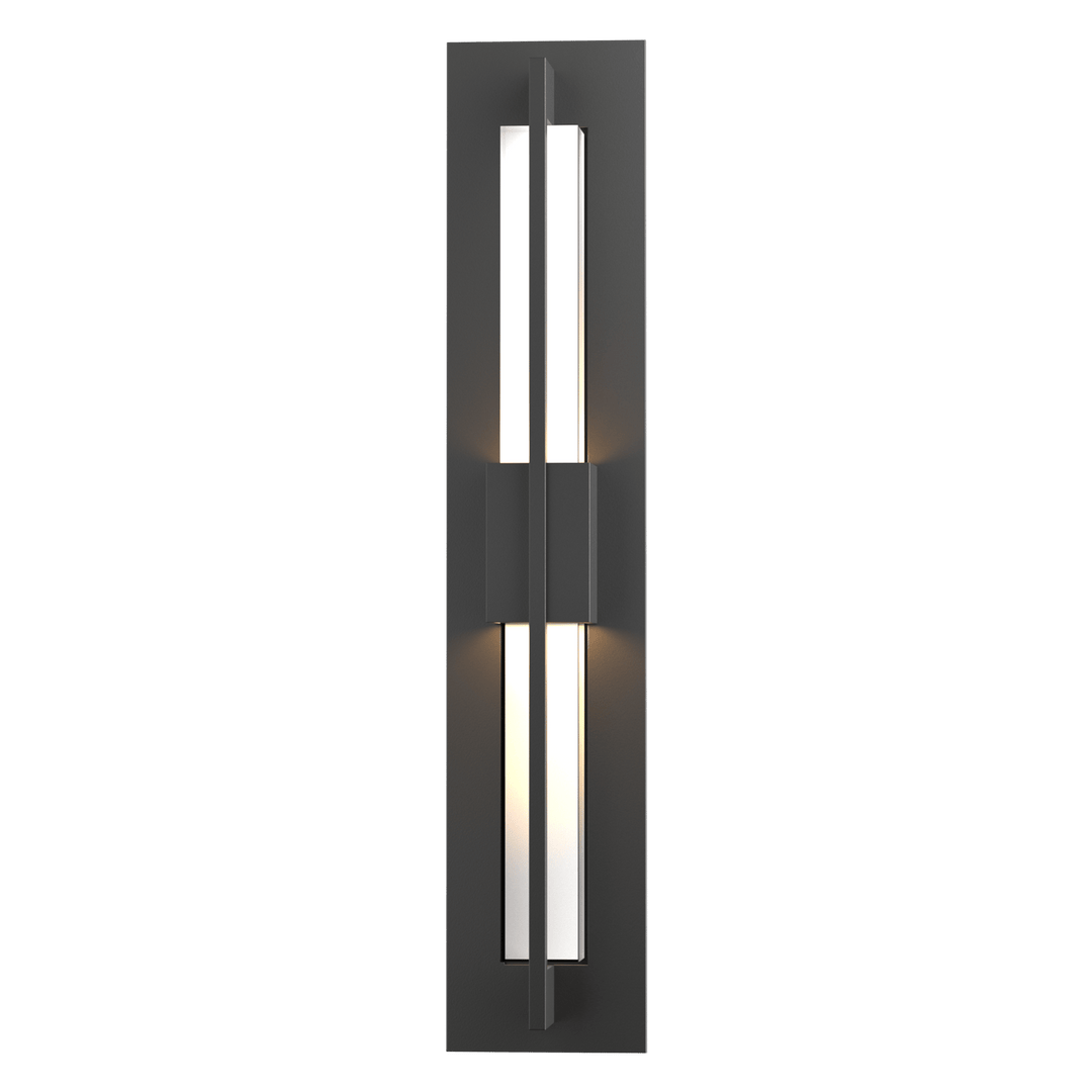 Hubbardton Forge Double Axis Small LED Outdoor Sconce Outdoor Wall Lights Hubbardton Forge Coastal Black Clear Glass (ZM)