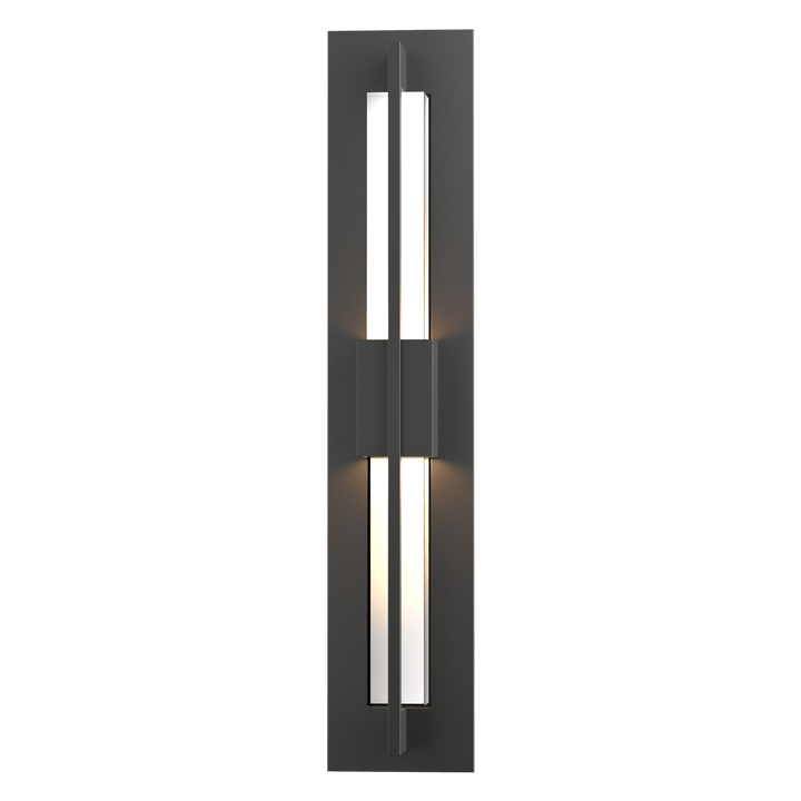 Hubbardton Forge Double Axis Small LED Outdoor Sconce Outdoor Wall Lights Hubbardton Forge Coastal Black Clear Glass (ZM)