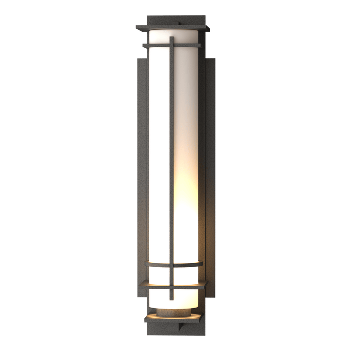 Hubbardton Forge After Hours Large Outdoor Sconce Outdoor Wall Lights Hubbardton Forge Coastal Natural Iron Opal Glass (GG)