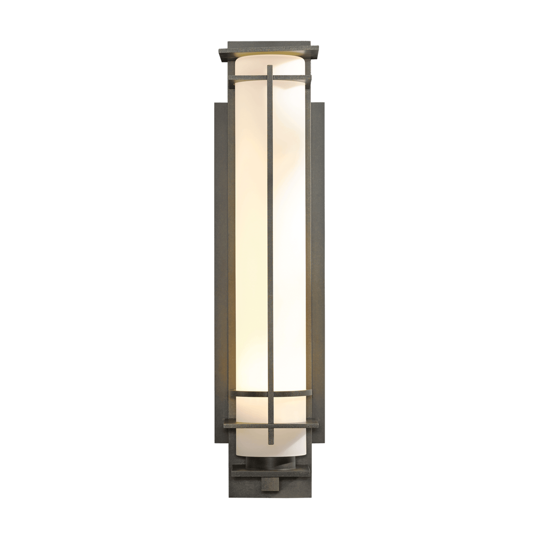 Hubbardton Forge After Hours Large Outdoor Sconce Outdoor Wall Lights Hubbardton Forge Coastal Dark Smoke Opal Glass (GG)