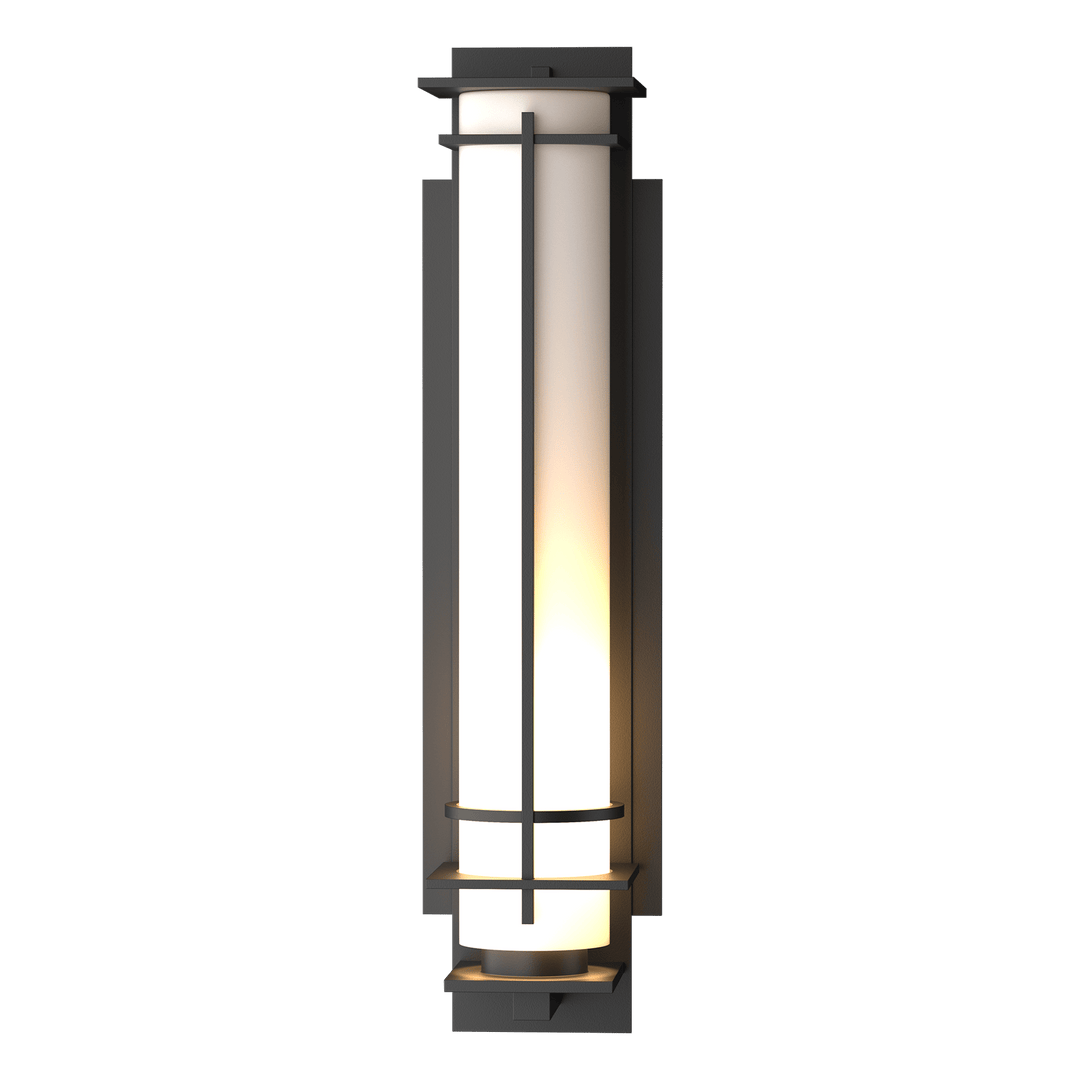 Hubbardton Forge After Hours Large Outdoor Sconce Outdoor Wall Lights Hubbardton Forge Coastal Black Opal Glass (GG)