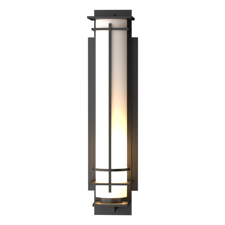 Hubbardton Forge After Hours Large Outdoor Sconce Outdoor Wall Lights Hubbardton Forge Coastal Black Opal Glass (GG)