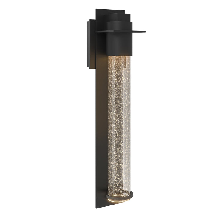 Hubbardton Forge Airis Small Dark Sky Friendly Outdoor Sconce Outdoor Wall Lights Hubbardton Forge Coastal Black Seeded Clear Glass (II)