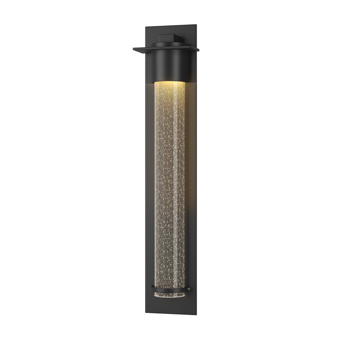 Hubbardton Forge Airis Large Dark Sky Friendly Outdoor Sconce Outdoor Wall Lights Hubbardton Forge Coastal Black Seeded Clear Glass (II)