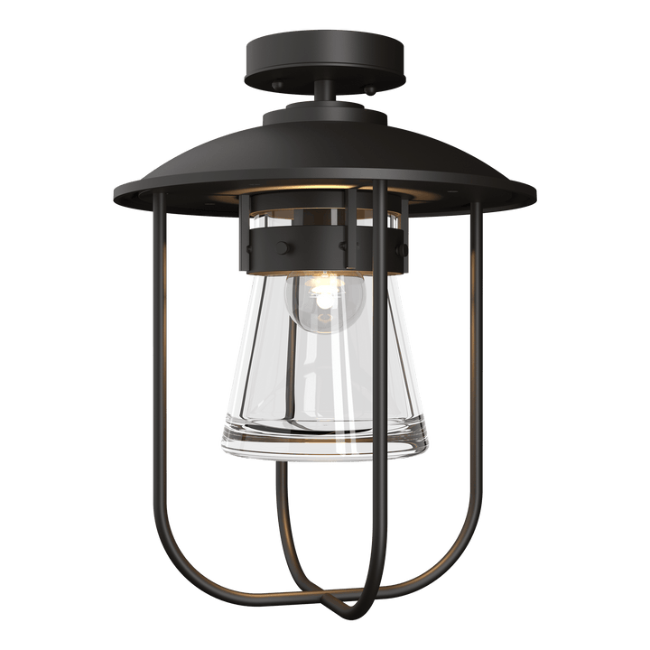 Hubbardton Forge Erlenmeyer Outdoor Semi-Flush Outdoor Wall Lights Hubbardton Forge Coastal Oil Rubbed Bronze Clear Glass (ZM)