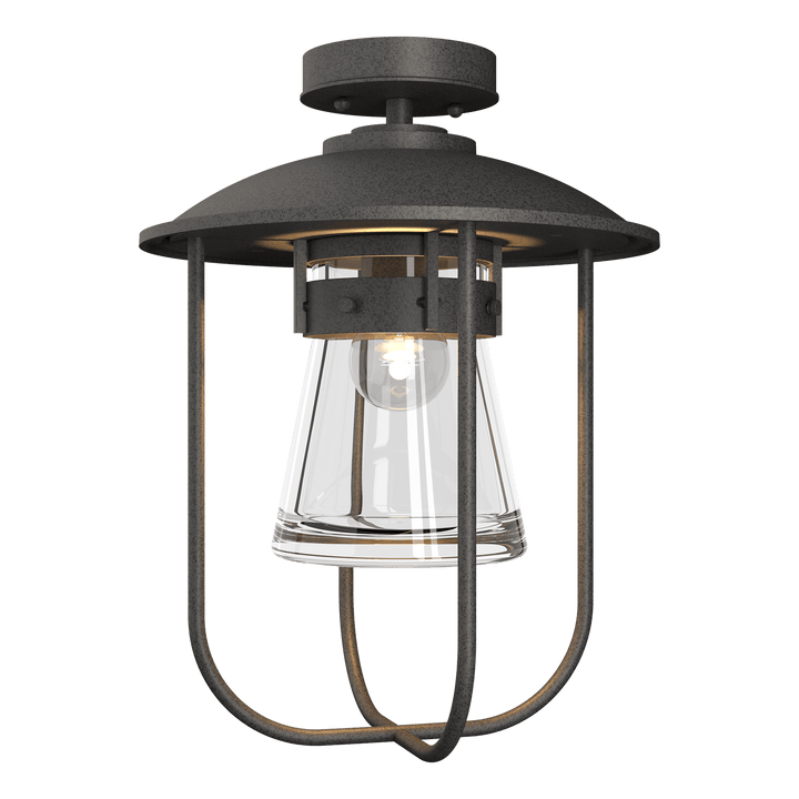 Hubbardton Forge Erlenmeyer Outdoor Semi-Flush Outdoor Wall Lights Hubbardton Forge Coastal Natural Iron Clear Glass (ZM)