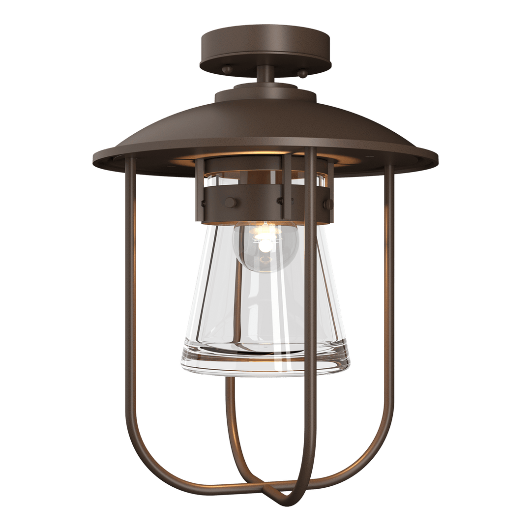 Hubbardton Forge Erlenmeyer Outdoor Semi-Flush Outdoor Wall Lights Hubbardton Forge Coastal Bronze Clear Glass (ZM)