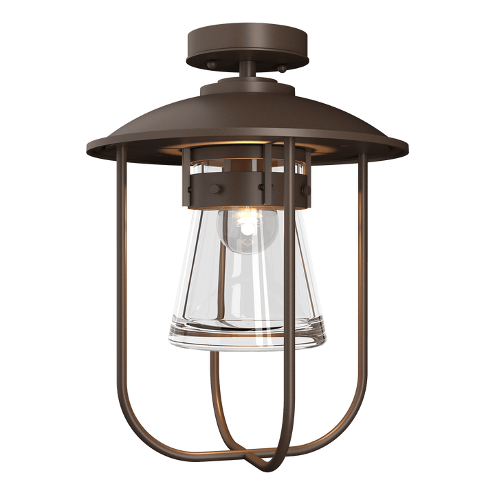 Hubbardton Forge Erlenmeyer Outdoor Semi-Flush Outdoor Wall Lights Hubbardton Forge Coastal Bronze Clear Glass (ZM)