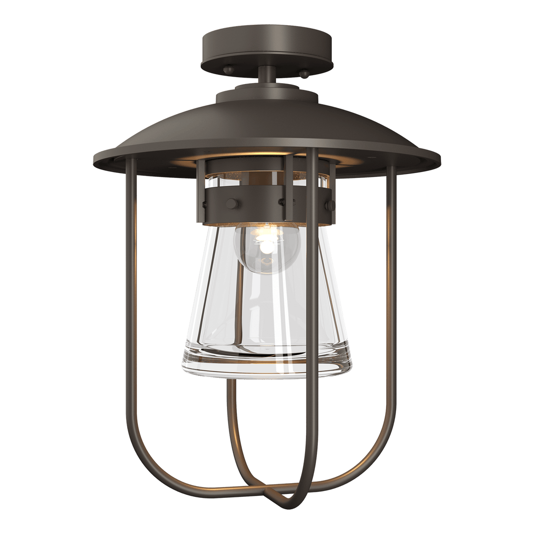 Hubbardton Forge Erlenmeyer Outdoor Semi-Flush Outdoor Wall Lights Hubbardton Forge Coastal Dark Smoke Clear Glass (ZM)