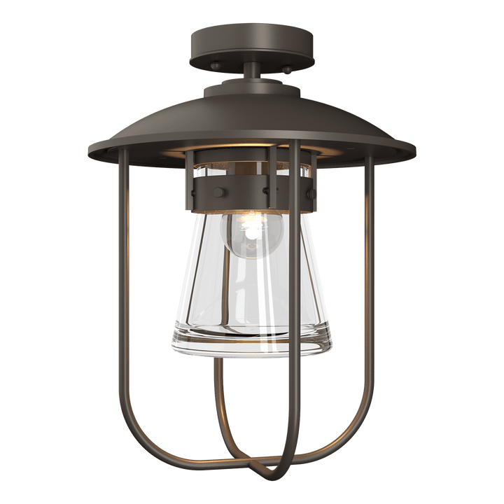 Hubbardton Forge Erlenmeyer Outdoor Semi-Flush Outdoor Wall Lights Hubbardton Forge Coastal Dark Smoke Clear Glass (ZM)