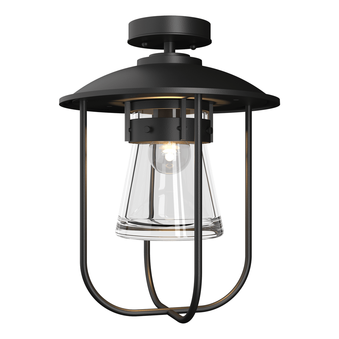 Hubbardton Forge Erlenmeyer Outdoor Semi-Flush Outdoor Wall Lights Hubbardton Forge Coastal Black Clear Glass (ZM)