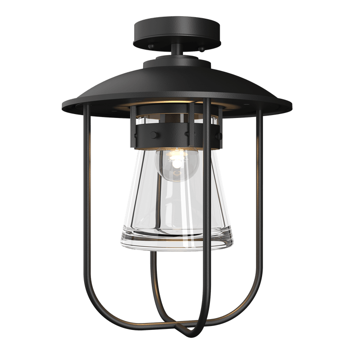 Hubbardton Forge Erlenmeyer Outdoor Semi-Flush Outdoor Wall Lights Hubbardton Forge Coastal Black Clear Glass (ZM)