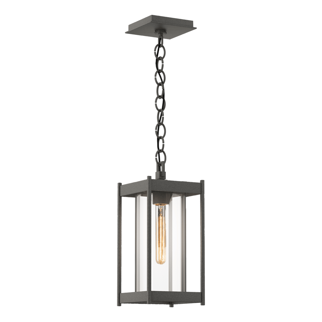 Hubbardton Forge Cela Medium Outdoor Lantern Outdoor Wall Lights Hubbardton Forge Coastal Natural Iron Clear Glass (ZM)
