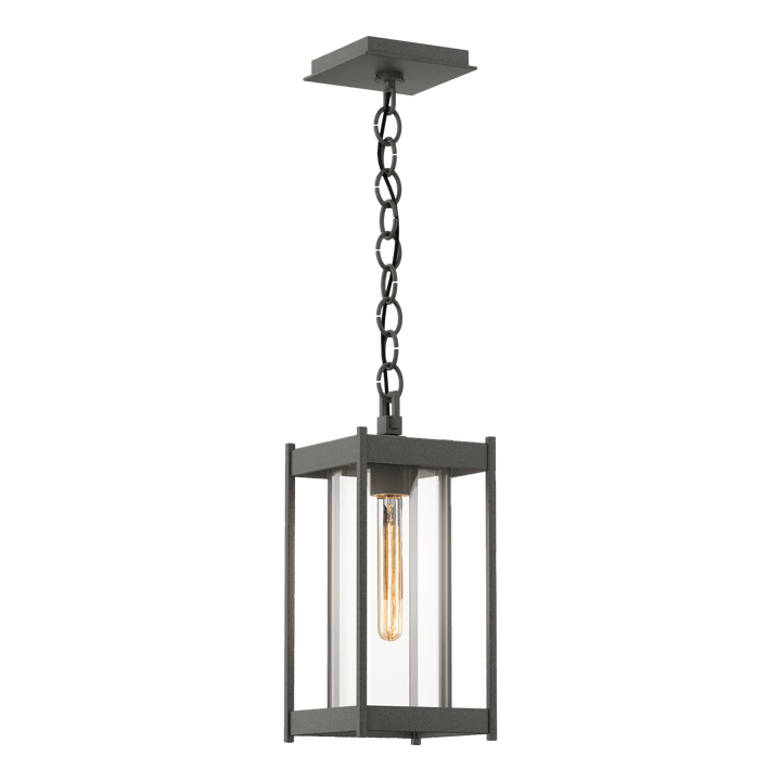 Hubbardton Forge Cela Medium Outdoor Lantern Outdoor Wall Lights Hubbardton Forge Coastal Natural Iron Clear Glass (ZM)