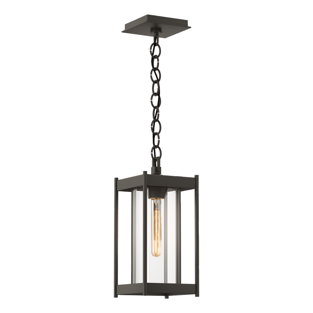 Hubbardton Forge Cela Medium Outdoor Lantern Outdoor Wall Lights Hubbardton Forge Coastal Dark Smoke Clear Glass (ZM)