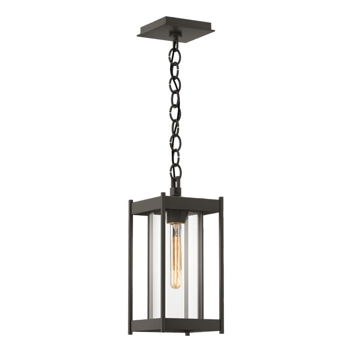 Hubbardton Forge Cela Medium Outdoor Lantern Outdoor Wall Lights Hubbardton Forge Coastal Dark Smoke Clear Glass (ZM)