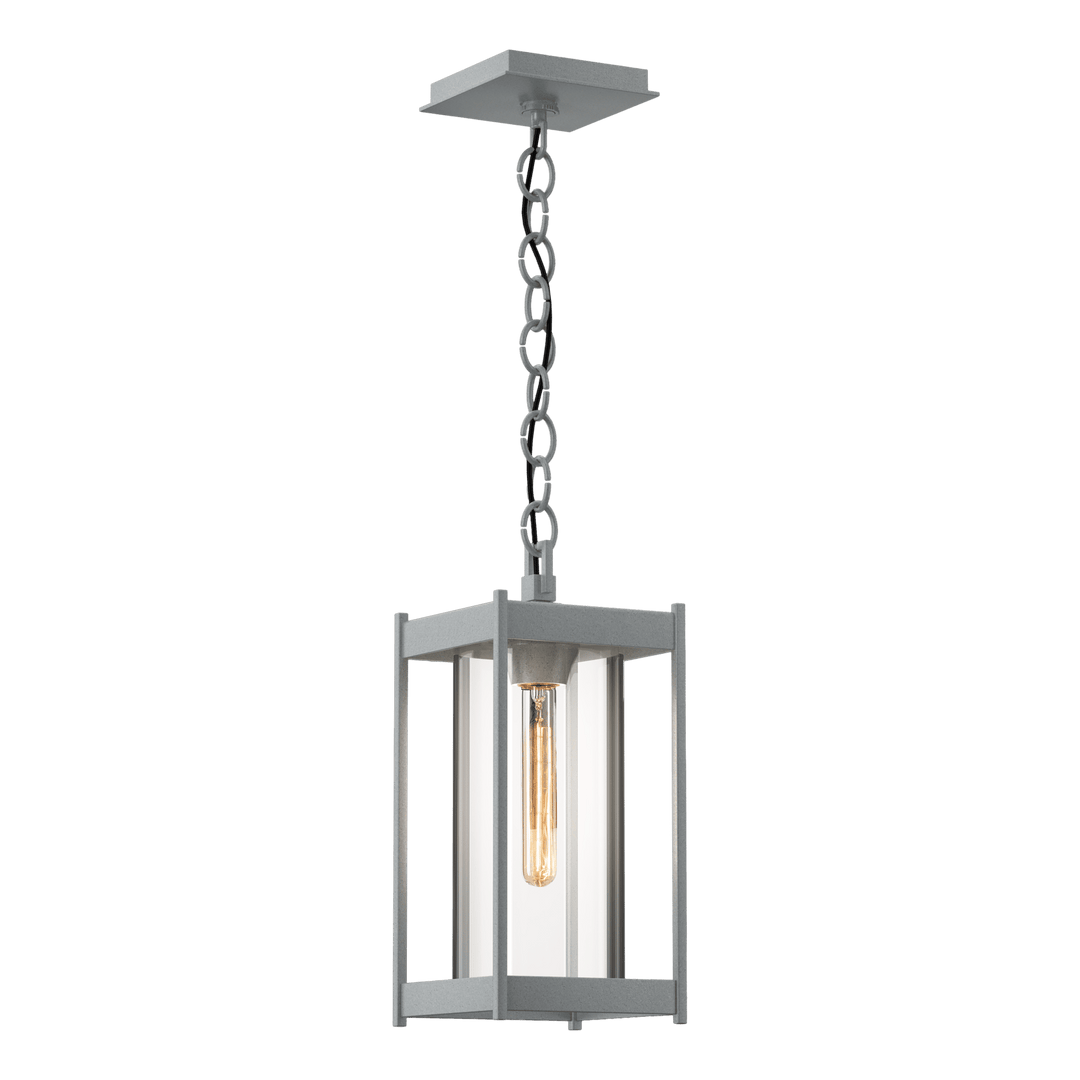 Hubbardton Forge Cela Medium Outdoor Lantern Outdoor Wall Lights Hubbardton Forge Coastal Burnished Steel Clear Glass (ZM)