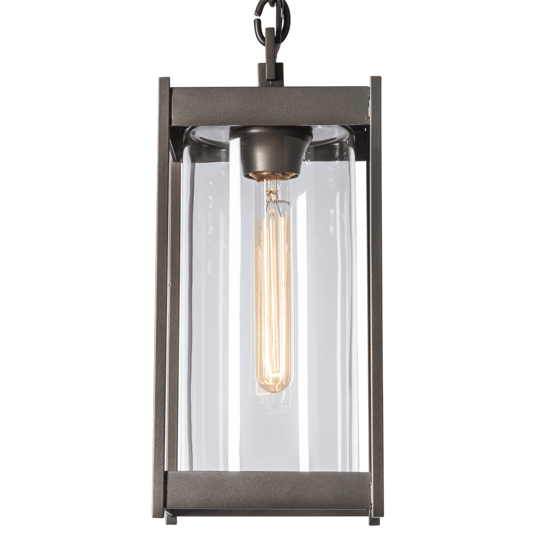 Hubbardton Forge Cela Medium Outdoor Lantern Outdoor Wall Lights Hubbardton Forge Coastal Black Clear Glass (ZM)