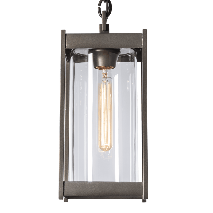 Hubbardton Forge Cela Medium Outdoor Lantern Outdoor Wall Lights Hubbardton Forge Coastal Black Clear Glass (ZM)