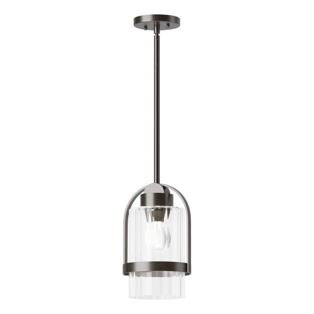 Hubbardton Forge Alcove Outdoor Pendant Outdoor Hanging Lights Hubbardton Forge Coastal Oil Rubbed Bronze Clear Glass (ZM)