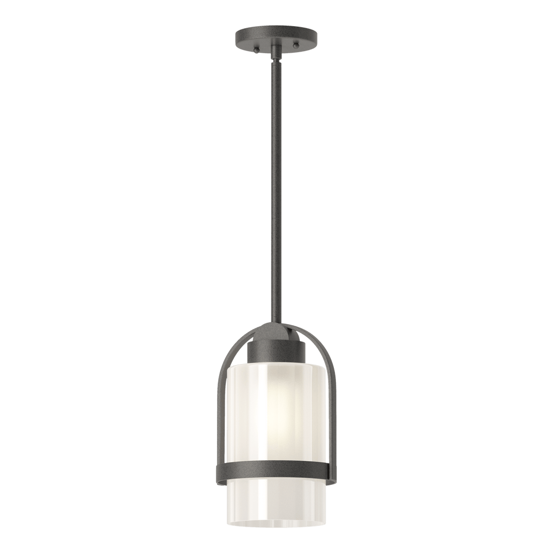 Hubbardton Forge Alcove Outdoor Pendant Outdoor Hanging Lights Hubbardton Forge Coastal Natural Iron Frosted Glass (FD)