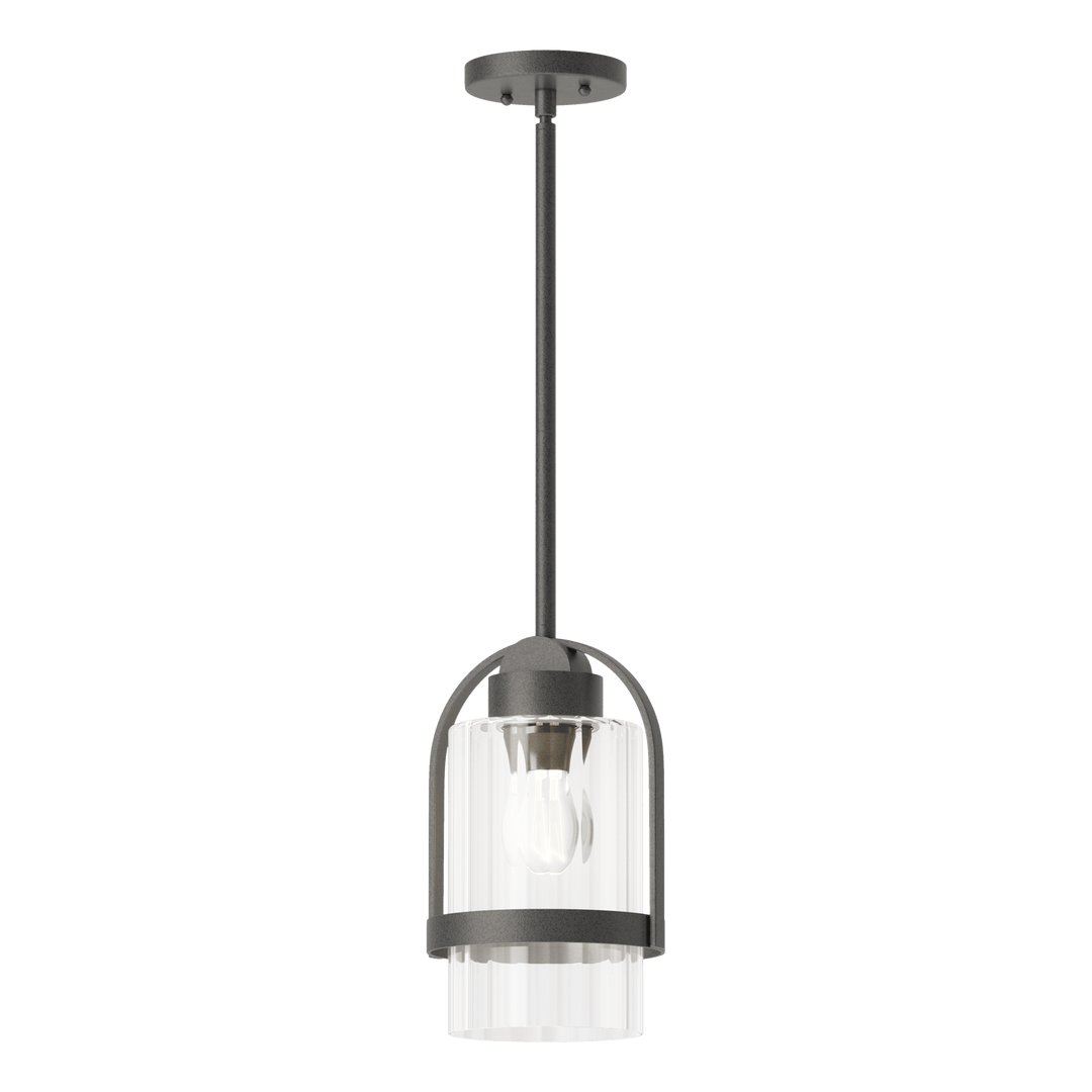 Hubbardton Forge Alcove Outdoor Pendant Outdoor Hanging Lights Hubbardton Forge Coastal Natural Iron Clear Glass (ZM)