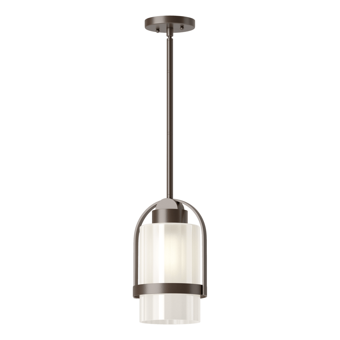 Hubbardton Forge Alcove Outdoor Pendant Outdoor Hanging Lights Hubbardton Forge Coastal Bronze Frosted Glass (FD)