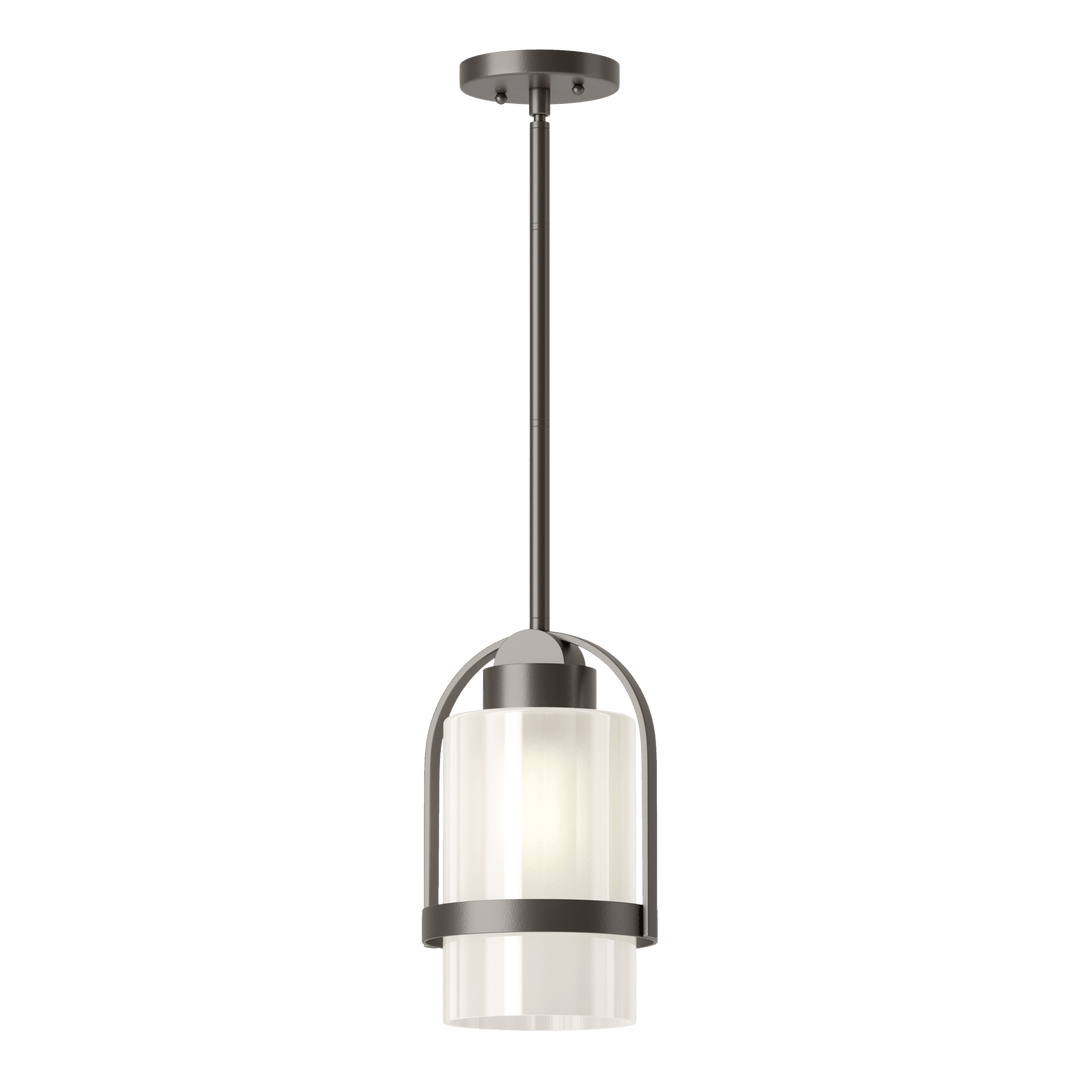 Hubbardton Forge Alcove Outdoor Pendant Outdoor Hanging Lights Hubbardton Forge Coastal Dark Smoke Frosted Glass (FD)