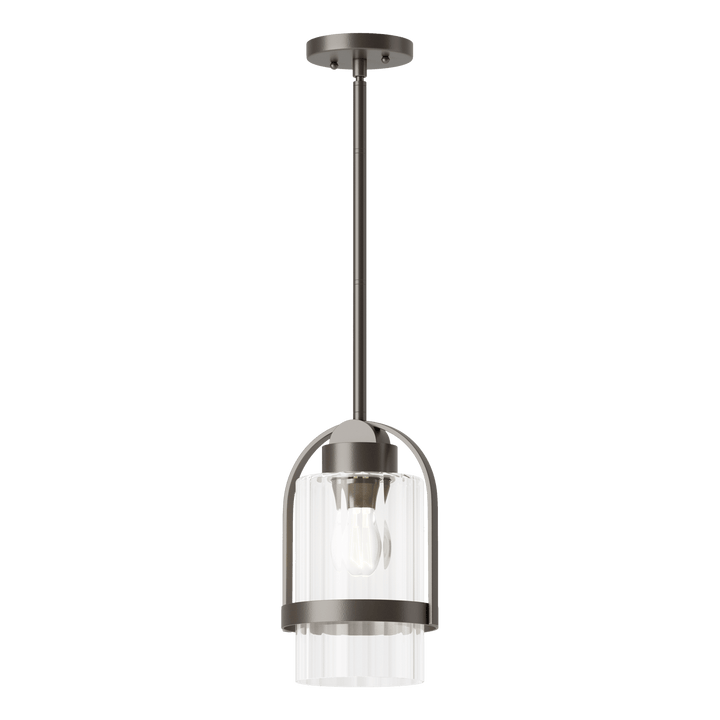 Hubbardton Forge Alcove Outdoor Pendant Outdoor Hanging Lights Hubbardton Forge Coastal Dark Smoke Clear Glass (ZM)