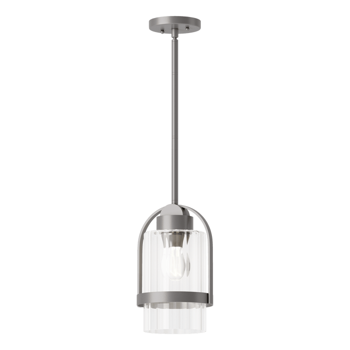 Hubbardton Forge Alcove Outdoor Pendant Outdoor Hanging Lights Hubbardton Forge Coastal Burnished Steel Clear Glass (ZM)