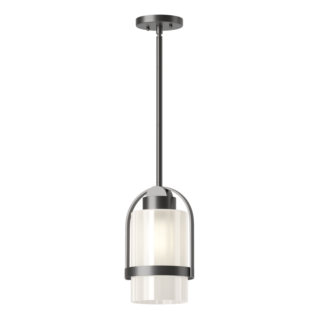 Hubbardton Forge Alcove Outdoor Pendant Outdoor Hanging Lights Hubbardton Forge Coastal Black Frosted Glass (FD)