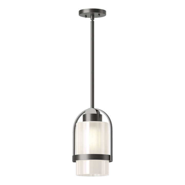 Hubbardton Forge Alcove Outdoor Pendant Outdoor Hanging Lights Hubbardton Forge Coastal Black Frosted Glass (FD)