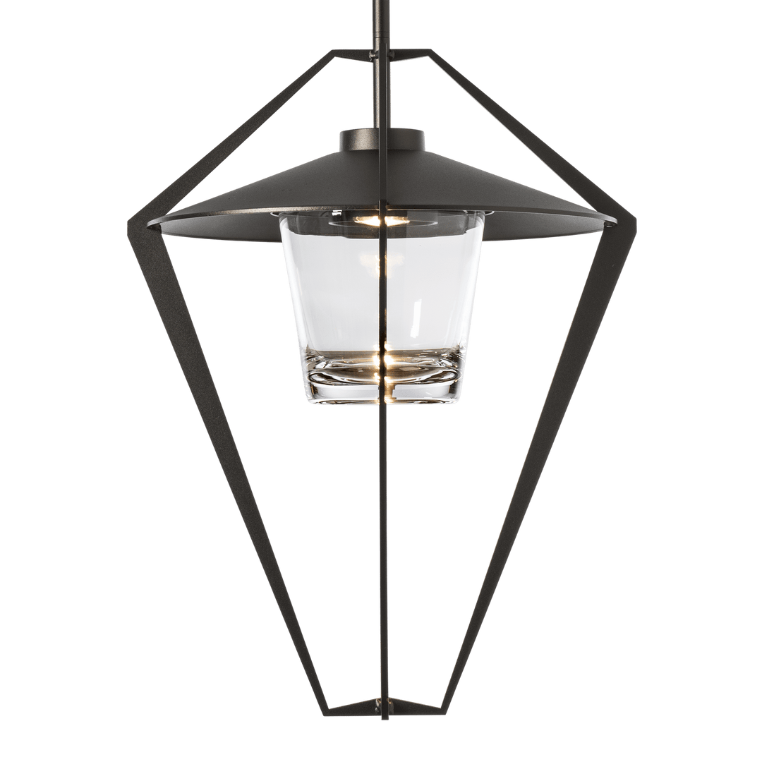 Hubbardton Forge Stellar Large Outdoor Pendant/Semi-Flush Outdoor Hanging Lights Hubbardton Forge Coastal Oil Rubbed Bronze Clear Glass (ZM)