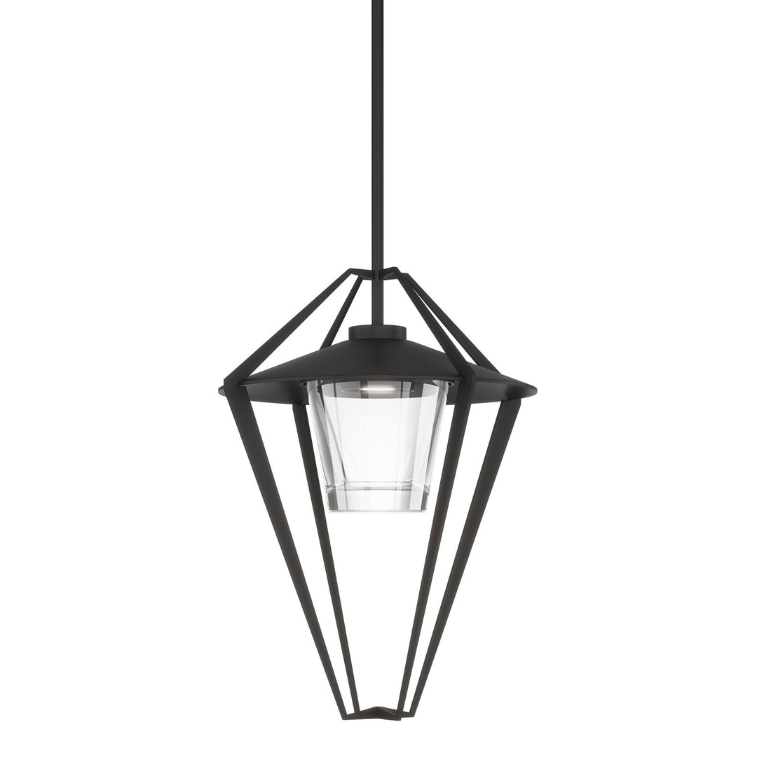 Hubbardton Forge Stellar Large Outdoor Pendant/Semi-Flush Outdoor Hanging Lights Hubbardton Forge Coastal Black Clear Glass (ZM)