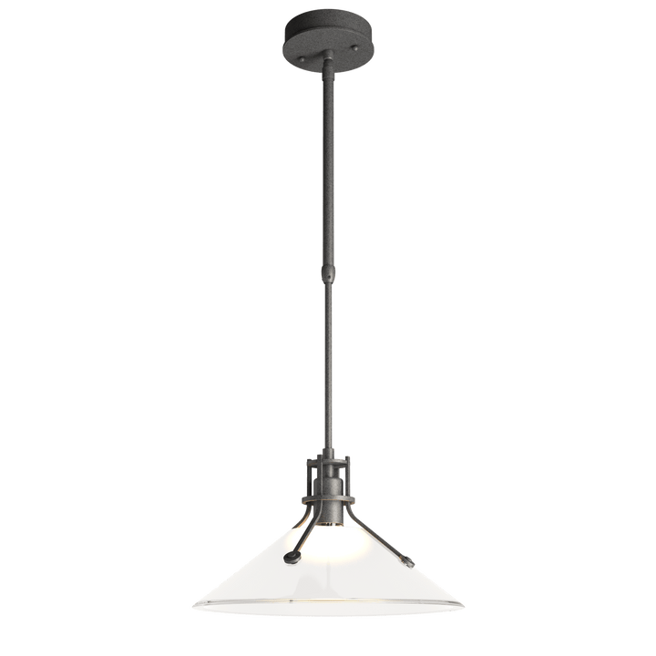 Hubbardton Forge Henry Outdoor Pendant with Glass Medium Outdoor Hanging Lights Hubbardton Forge Coastal Natural Iron Frosted Glass (FD)