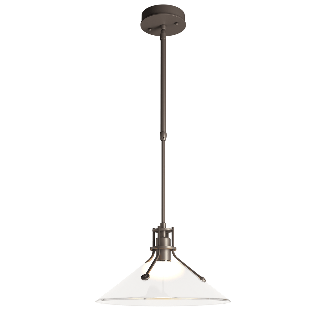 Hubbardton Forge Henry Outdoor Pendant with Glass Medium Outdoor Hanging Lights Hubbardton Forge Coastal Dark Smoke Frosted Glass (FD)