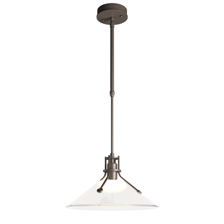 Hubbardton Forge Henry Outdoor Pendant with Glass Medium Outdoor Hanging Lights Hubbardton Forge Coastal Dark Smoke Frosted Glass (FD)