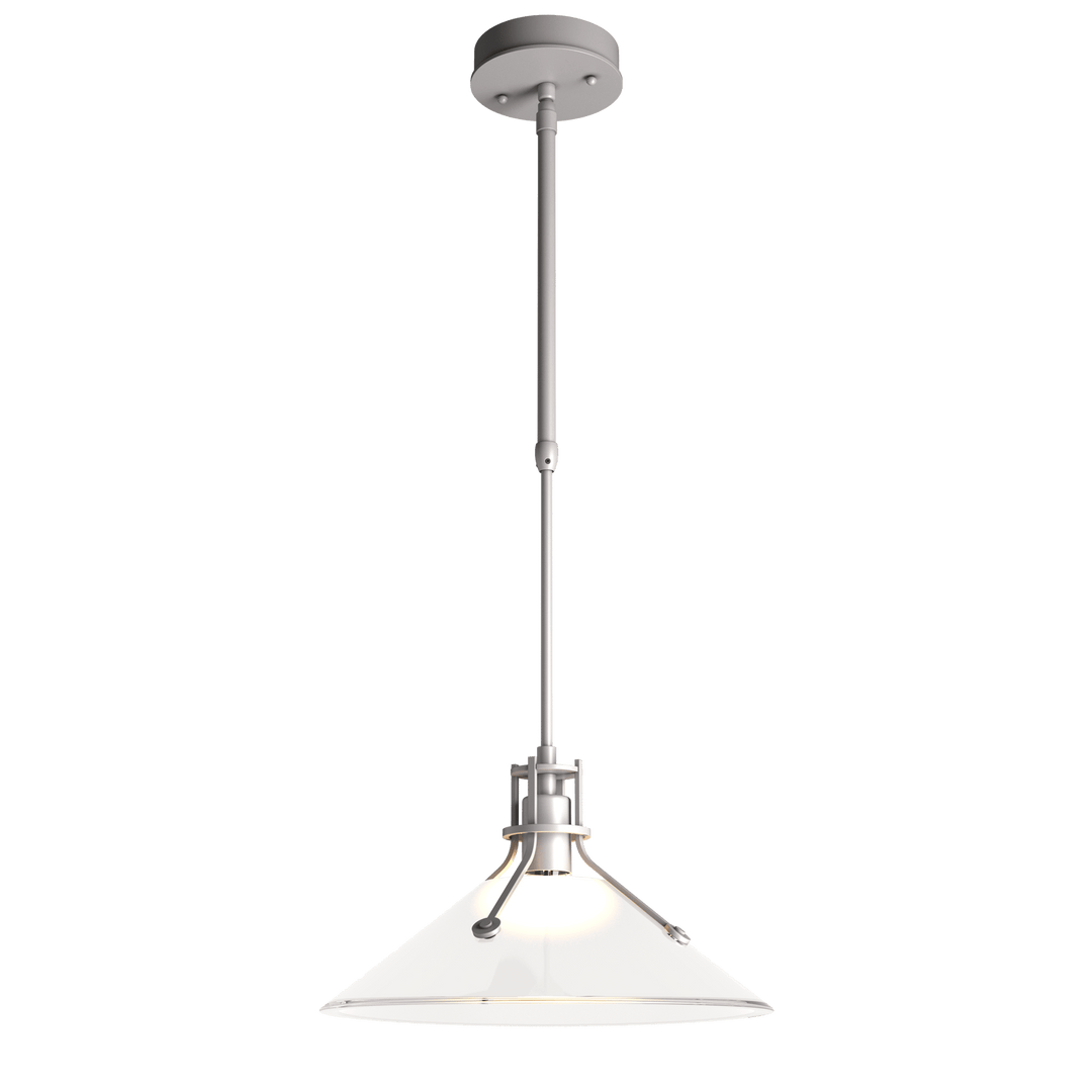 Hubbardton Forge Henry Outdoor Pendant with Glass Medium Outdoor Hanging Lights Hubbardton Forge Coastal Burnished Steel Frosted Glass (FD)