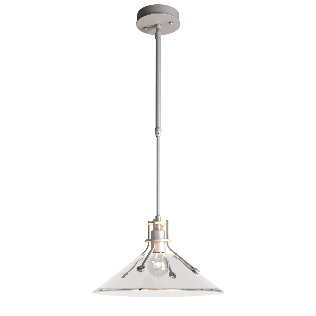 Hubbardton Forge Henry Outdoor Pendant with Glass Medium Outdoor Hanging Lights Hubbardton Forge Coastal Burnished Steel Clear Glass (ZM)