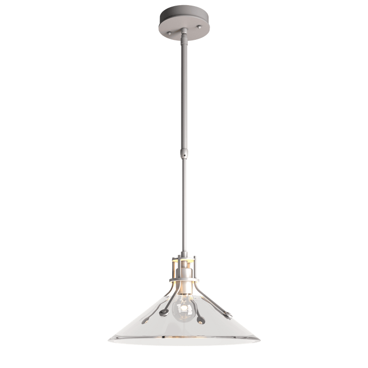 Hubbardton Forge Henry Outdoor Pendant with Glass Medium Outdoor Hanging Lights Hubbardton Forge Coastal Burnished Steel Clear Glass (ZM)