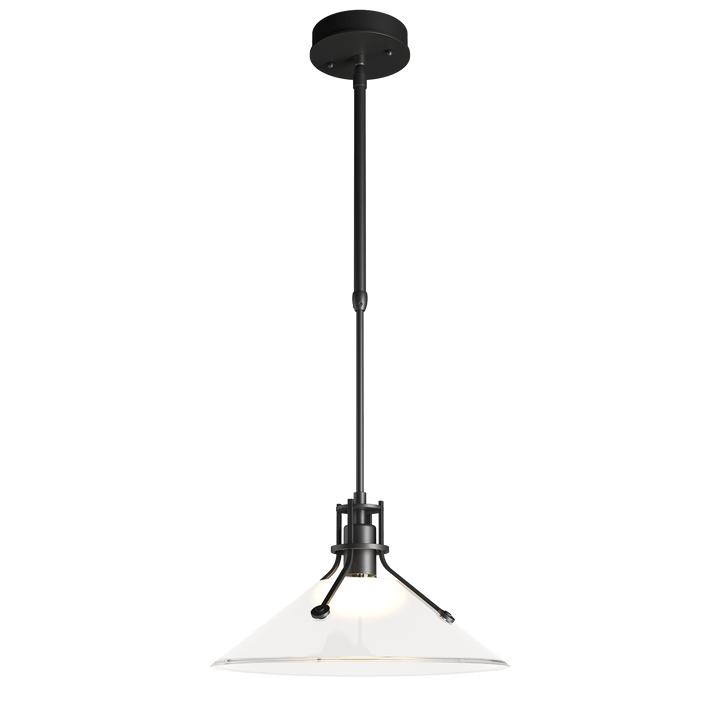 Hubbardton Forge Henry Outdoor Pendant with Glass Medium Outdoor Hanging Lights Hubbardton Forge Coastal Black Frosted Glass (FD)