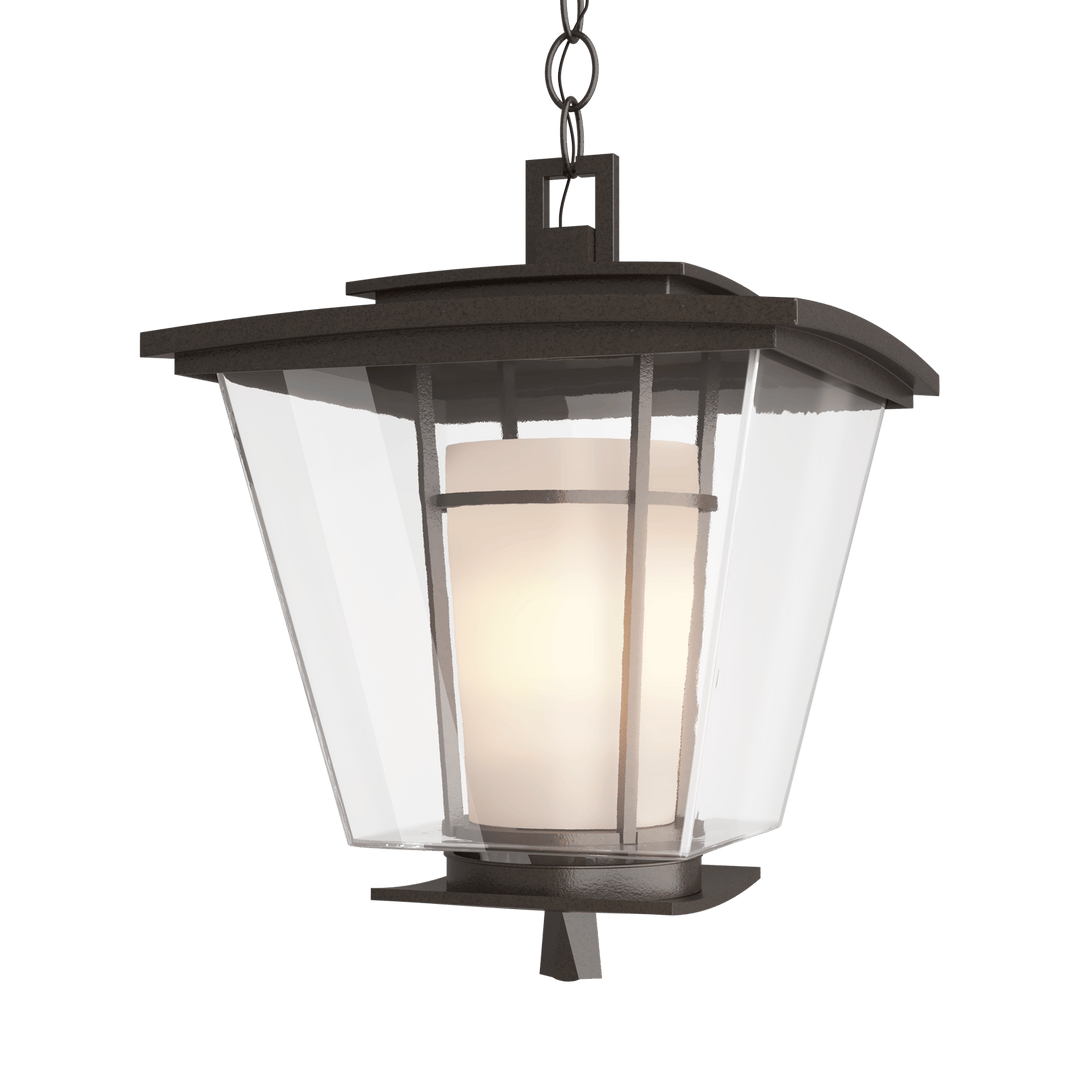 Hubbardton Forge Beacon Hall Outdoor Ceiling Fixture Outdoor Wall Lights Hubbardton Forge Coastal Oil Rubbed Bronze Clear Glass with Opal Diffuser (ZU)