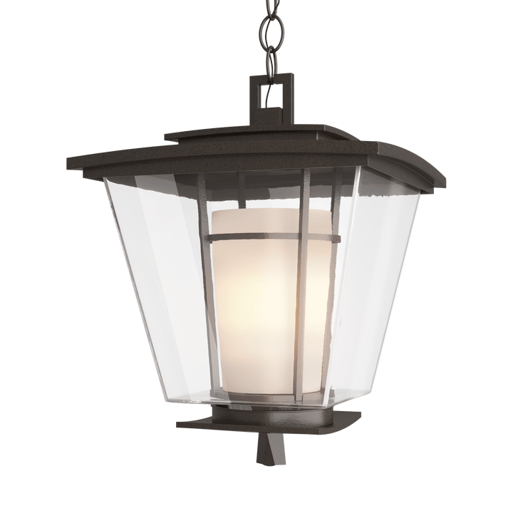 Hubbardton Forge Beacon Hall Outdoor Ceiling Fixture Outdoor Wall Lights Hubbardton Forge Coastal Oil Rubbed Bronze Clear Glass with Opal Diffuser (ZU)