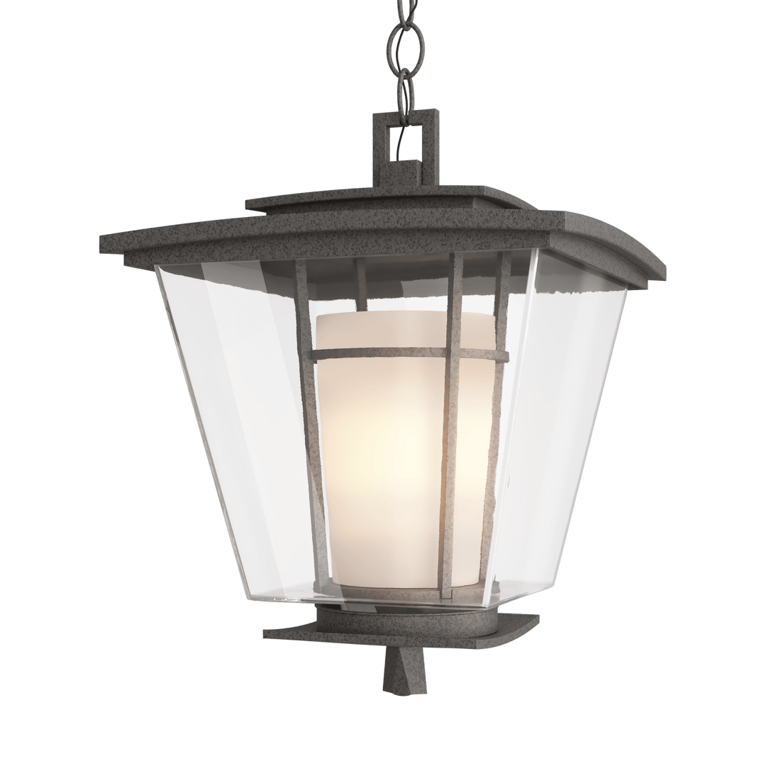 Hubbardton Forge Beacon Hall Outdoor Ceiling Fixture Outdoor Wall Lights Hubbardton Forge Coastal Natural Iron Clear Glass with Opal Diffuser (ZU)