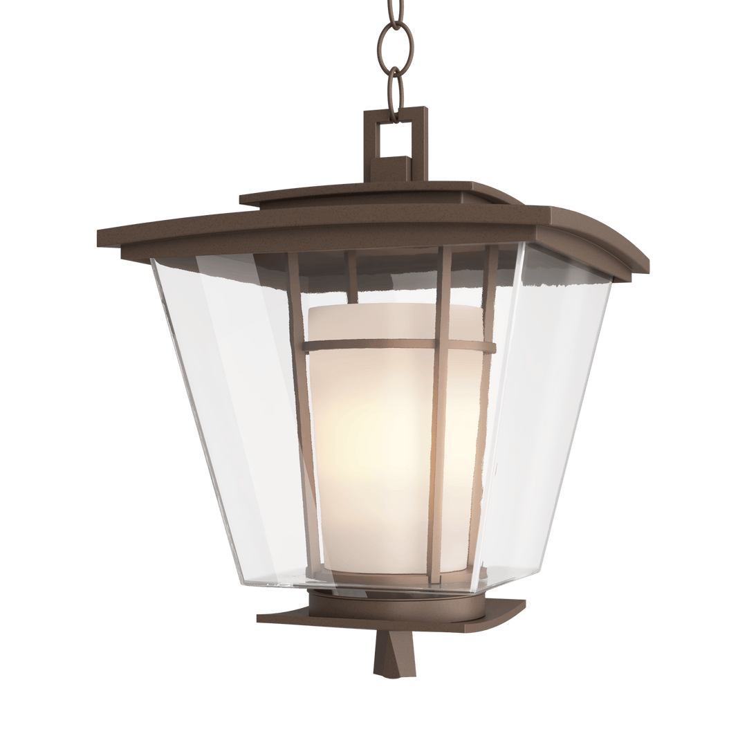 Hubbardton Forge Beacon Hall Outdoor Ceiling Fixture Outdoor Wall Lights Hubbardton Forge Coastal Bronze Clear Glass with Opal Diffuser (ZU)