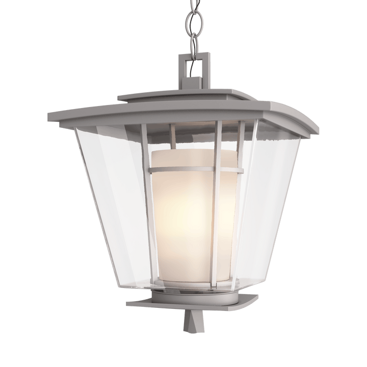 Hubbardton Forge Beacon Hall Outdoor Ceiling Fixture Outdoor Wall Lights Hubbardton Forge Coastal Burnished Steel Clear Glass with Opal Diffuser (ZU)