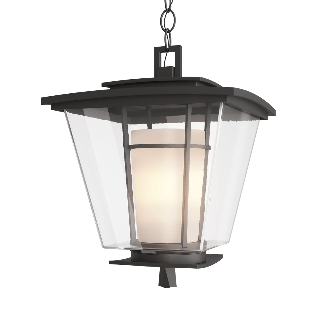 Hubbardton Forge Beacon Hall Outdoor Ceiling Fixture Outdoor Wall Lights Hubbardton Forge Coastal Black Clear Glass with Opal Diffuser (ZU)